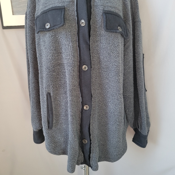 Free People Ruby Fleece Jacket Washed Black S - Picture 6 of 16